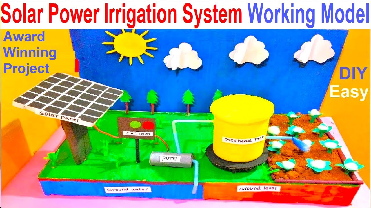 solar power irrigation system project model | science project | diy | howtofunda